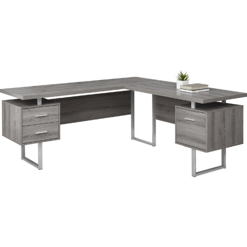 70" Computer Desk in Dark Taupe (Left or Right Facing)